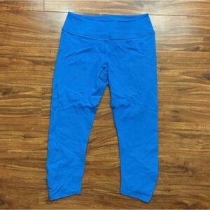 Beyond Yoga Womens Blue Back Ruched Soft Crop Active Leggings Size Large Pilates